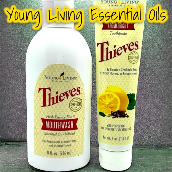 Young Living Essential Oils Signature Thieves Toothpaste & Mouthwash Bundle NWT - Picture 2 of 7